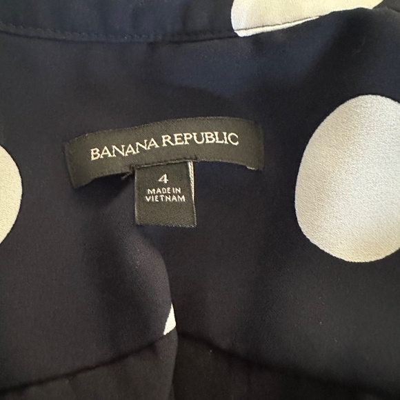 Banana Republic Navy and White Polka Dot Midi Dress - Size 4 - Picture 5 of 5